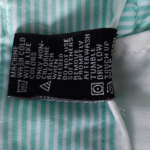 PEBBLE BEACH PERFORMANCE Green & White Striped Golf Shorts Mens Size 36 - Picture 7 of 7